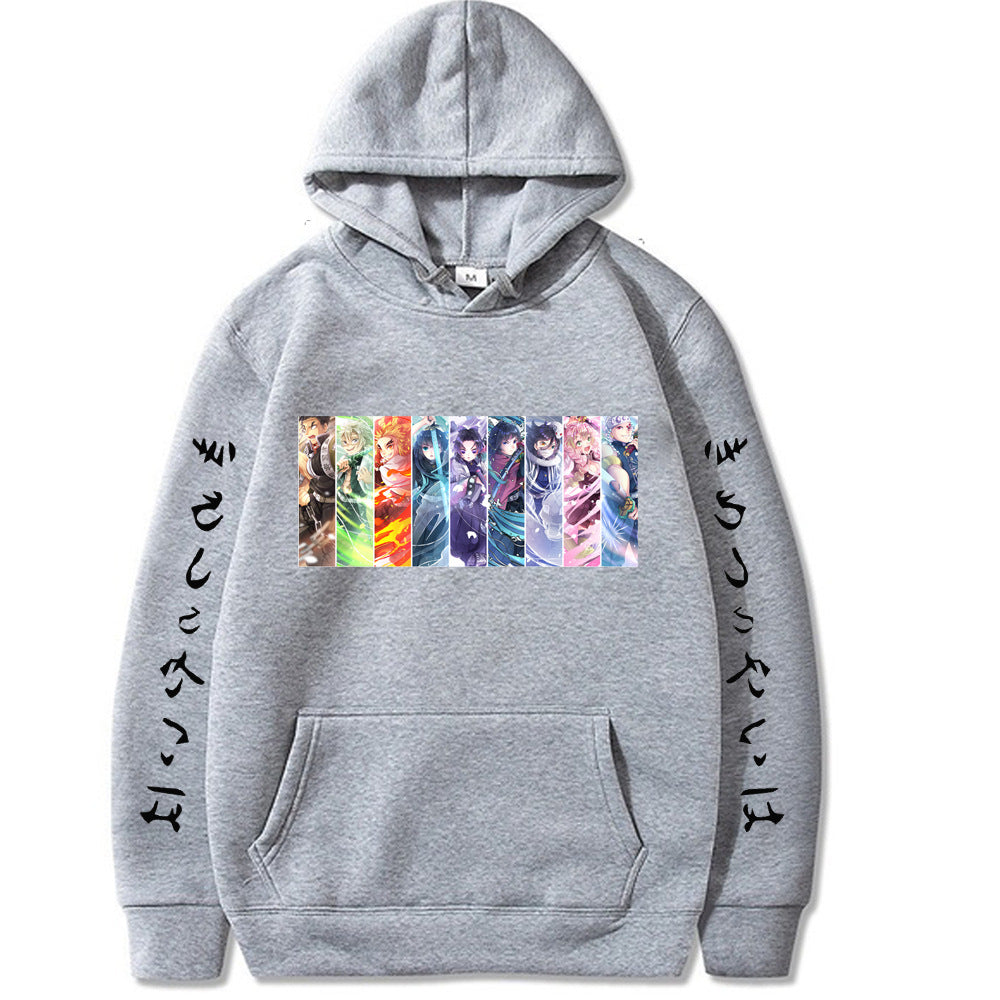 Hooded Sweatshirt with Demon Slayer Comic Print