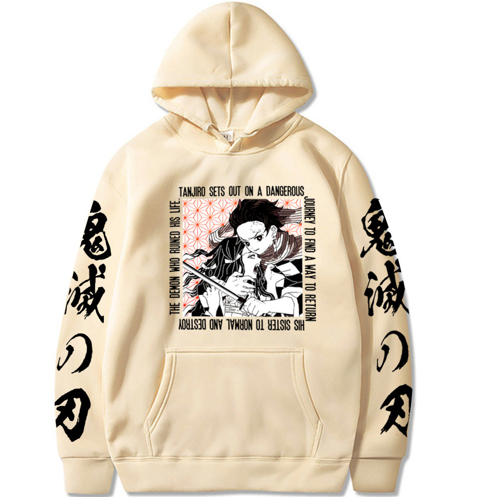 Demon Slayer Printed Hoodie - Casual Harajuku Style