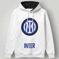 Inter Milan Essential White Hoodie - Classic Blue & Black Monogram Pullover - Premium Nerazzurri Fan Streetwear