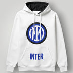 Inter Milan Essential White Hoodie - Classic Blue & Black Monogram Pullover - Premium Nerazzurri Fan Streetwear