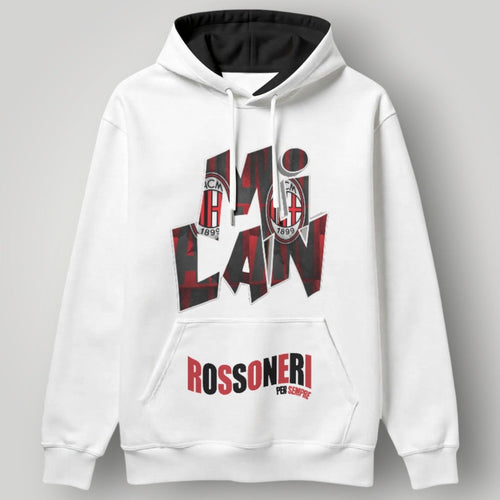 AC Milan "Rossoneri Per Sempre" White Hoodie - 1899 Heritage Typography Pullover