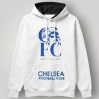 Chelsea FC White Heritage Edition Hoodie – Blue 1905 Lion Crest Urban Pullover