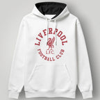 Liverpool F.C. Classic Varsity Circle Hoodie - White Two-Tone LFC Heritage Apparel