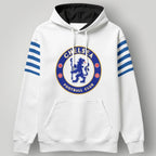 Chelsea FC Classic Stripe Edition Hoodie – Iconic Blue & White Lion Crest Pullover