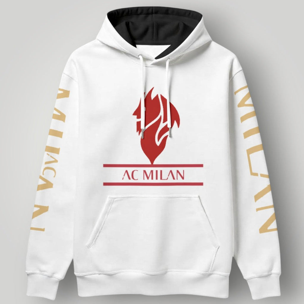 AC Milan "Dark Devil" Hoodie - Il Diavolo Graphic & Gold Sleeve Print Pullover