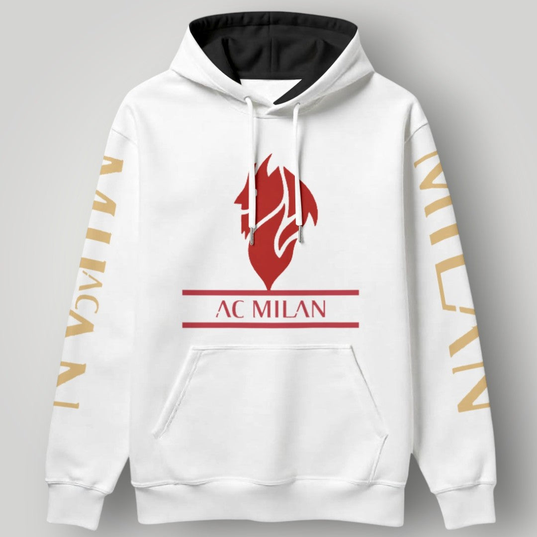 AC Milan "Dark Devil" Hoodie - Il Diavolo Graphic & Gold Sleeve Print Pullover