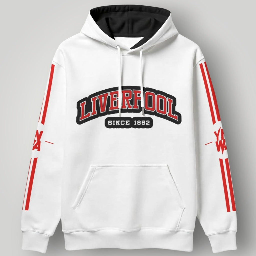 Liverpool F.C. "Since 1892" Heritage Hoodie - Black LFC YNWA Sleeve Print Sweatshirt