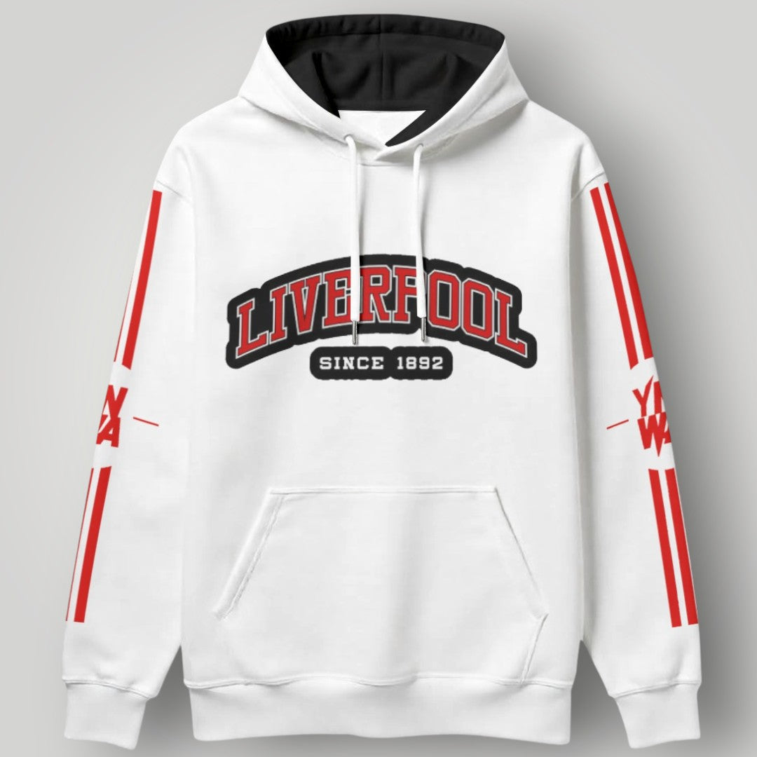 Liverpool F.C. "Since 1892" Heritage Hoodie - Black LFC YNWA Sleeve Print Sweatshirt