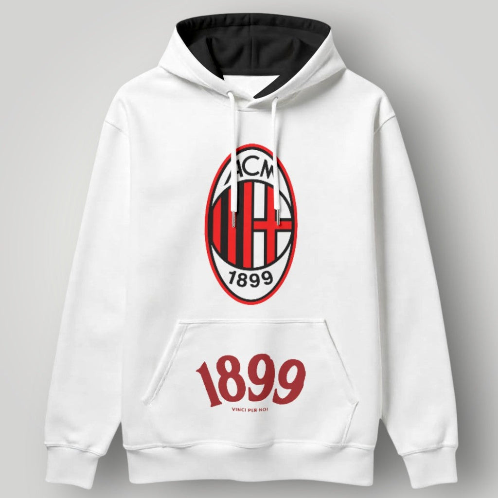 AC Milan "Vinci Per Noi" White Hoodie - 1899 Heritage Graphic Pullover