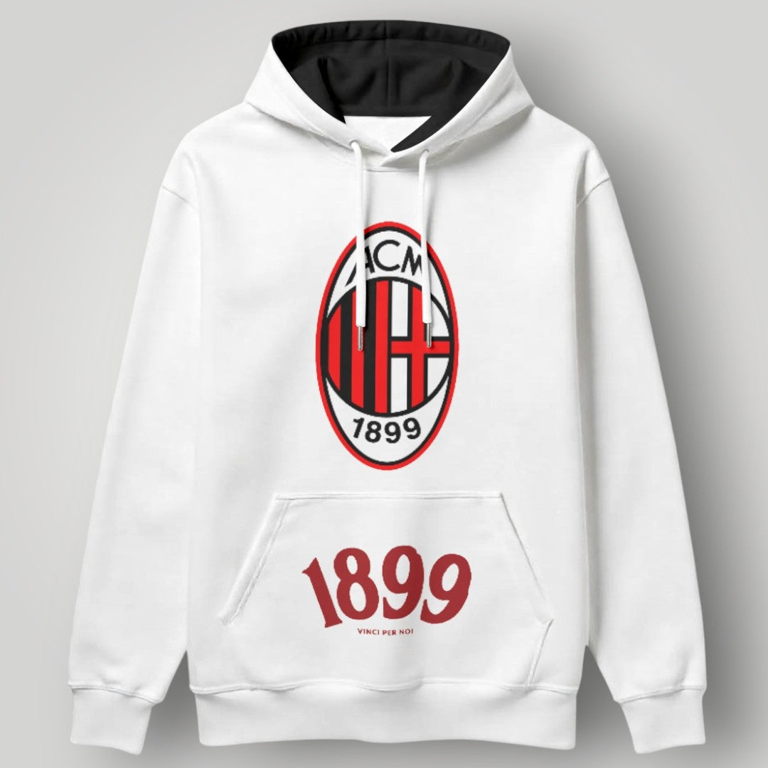 AC Milan "Vinci Per Noi" White Hoodie - 1899 Heritage Graphic Pullover
