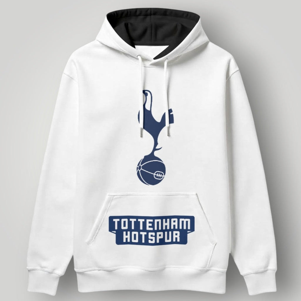 Tottenham Hotspur Banner Edition White Hoodie - Contrast Hood & Navy Crest Sportswear