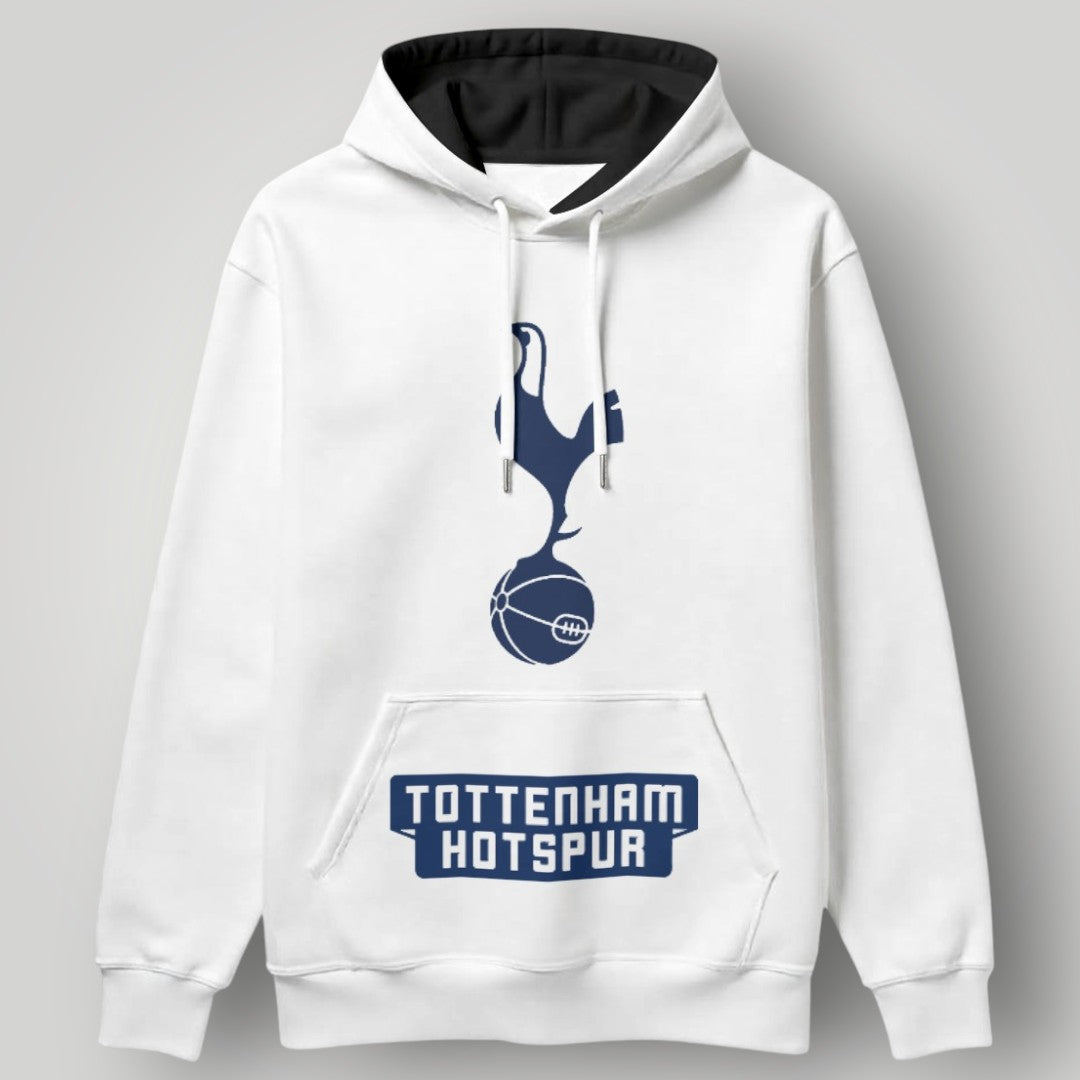 Tottenham Hotspur Banner Edition White Hoodie - Contrast Hood & Navy Crest Sportswear