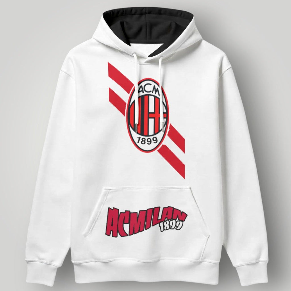 AC Milan "Veloce" Graphic Hoodie - Diagonal Stripe & Wavy Crest Streetwear