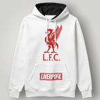 Liverpool F.C. Liver Bird Premium Two-Tone Hoodie - White & Black LFC Fan Apparel