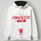Manchester United "Manchester is Red" Statement Hoodie - Black MUFC The Red Devils Graphic Fan Gear