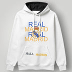 Real Madrid Typography Fade Hoodie - Black Modern Fan Streetwear Pullover