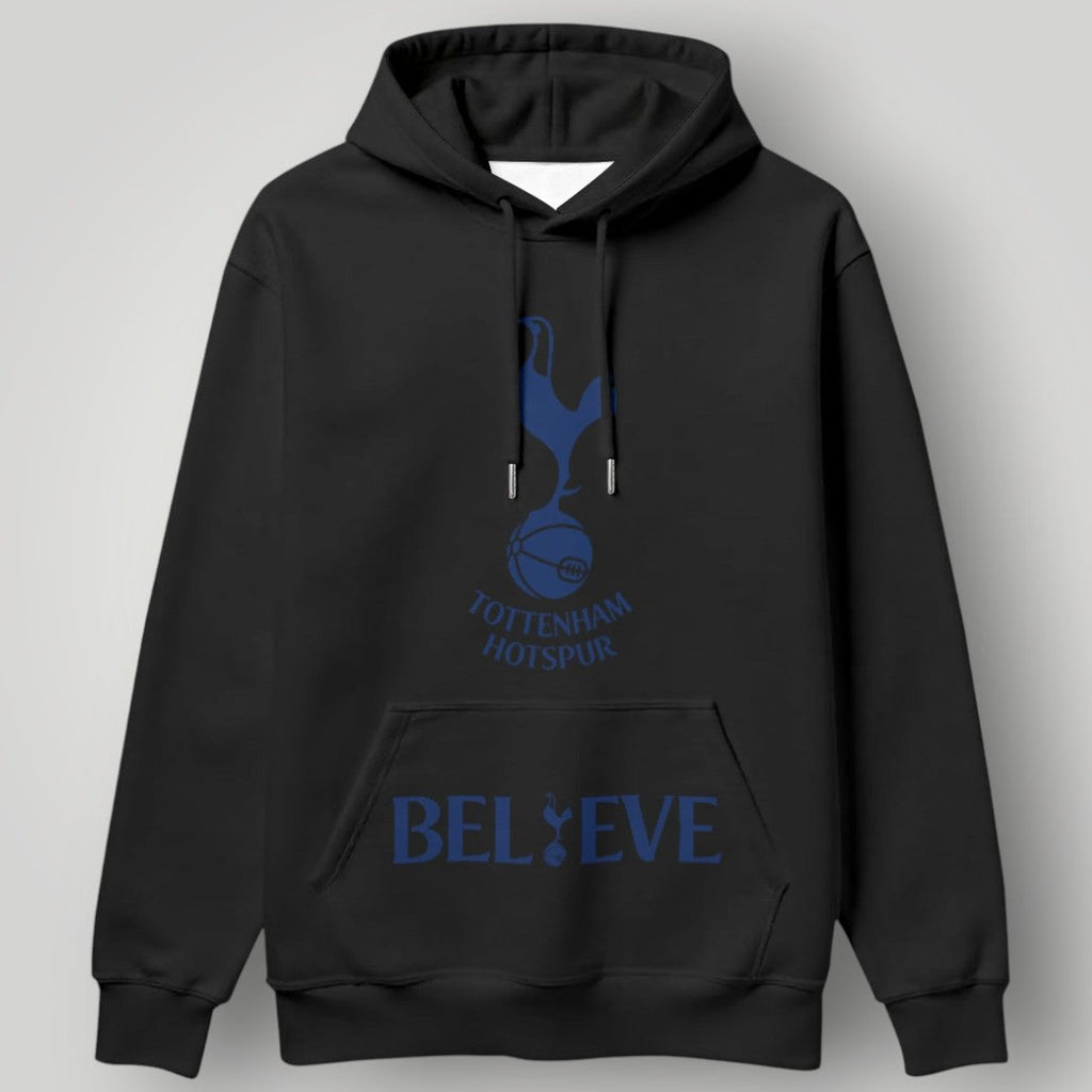 Tottenham Hotspur "BELIEVE" Edition White Hoodie - Two-Tone Contrast Hood & Spurs Crest