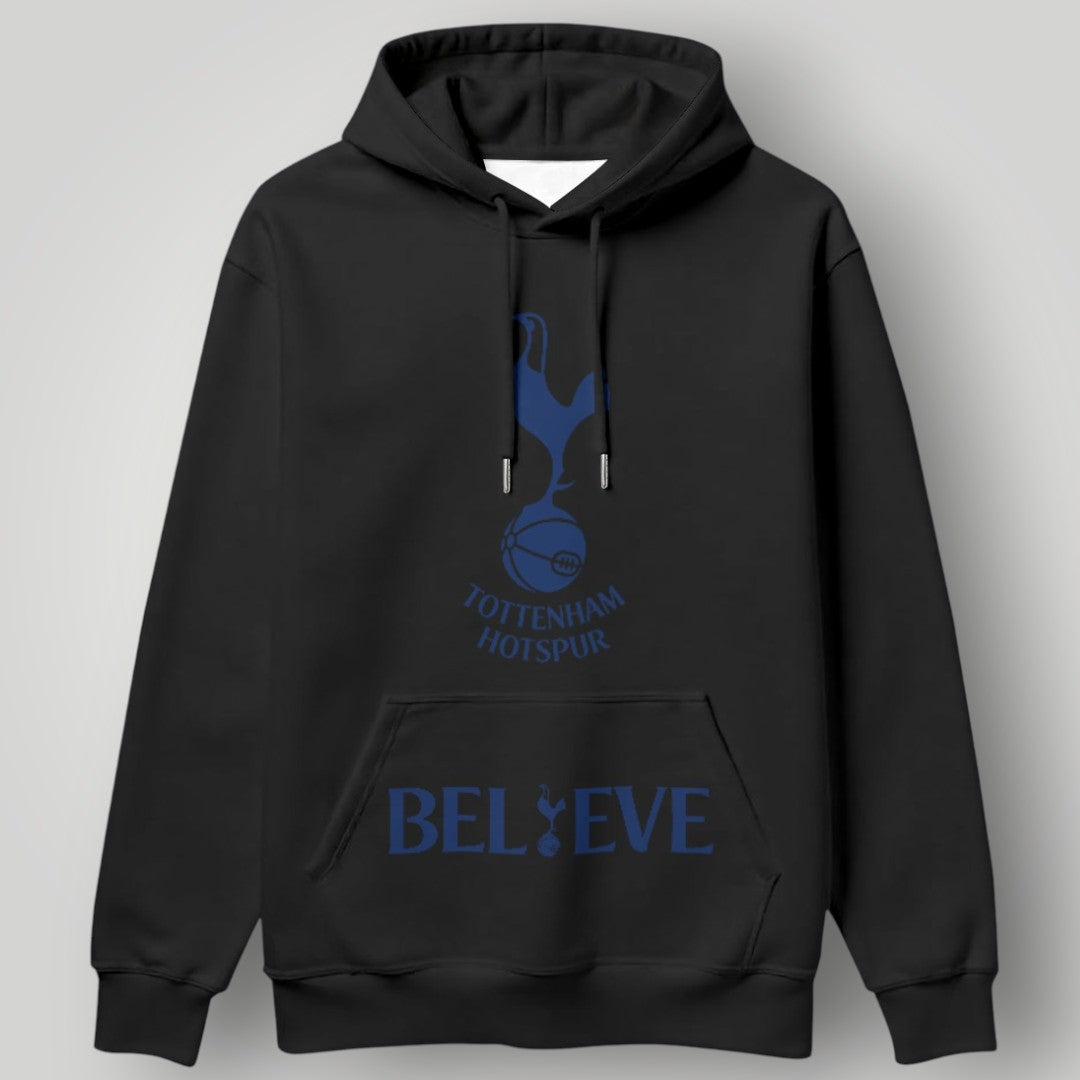 Tottenham Hotspur "BELIEVE" Edition White Hoodie - Two-Tone Contrast Hood & Spurs Crest
