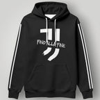 Juventus "Fino Alla Fine" Sports Hoodie - Contrast Drawstring & Racing Stripe Fan Gear