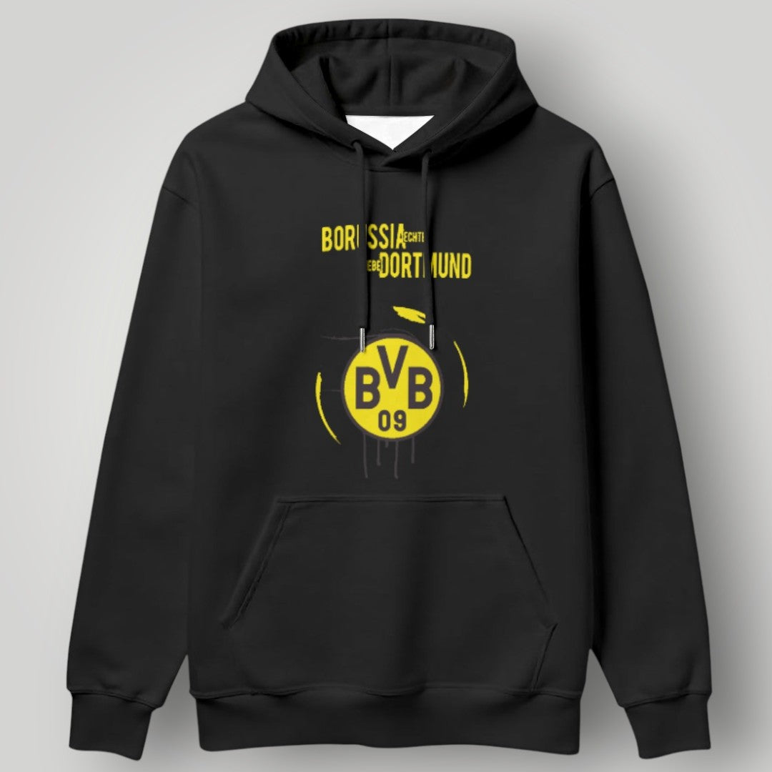 BVB 09 "Echt Liebe" Heritage Hoodie – Black & Yellow Dortmund Passion Pullover