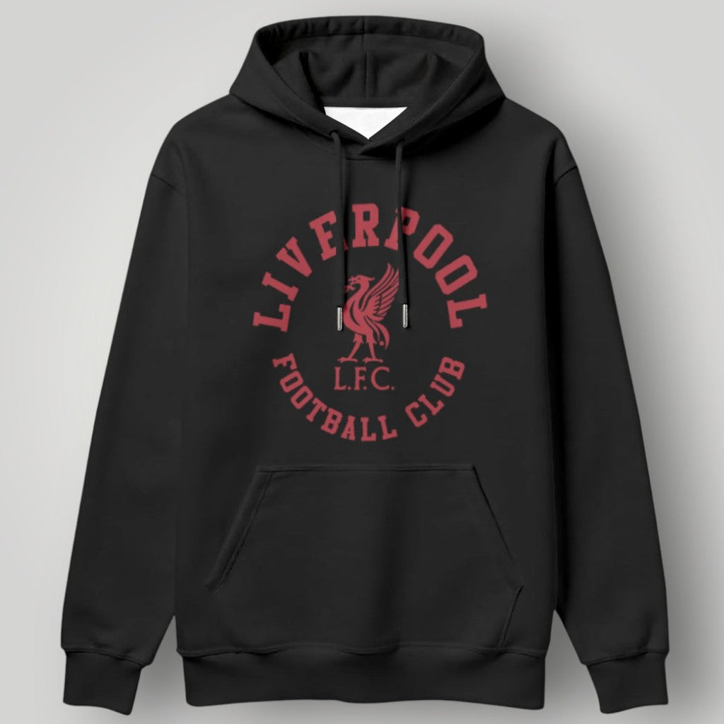Liverpool F.C. Classic Varsity Circle Hoodie - White Two-Tone LFC Heritage Apparel