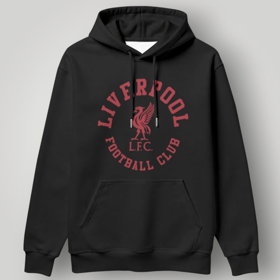 Liverpool F.C. Classic Varsity Circle Hoodie - White Two-Tone LFC Heritage Apparel