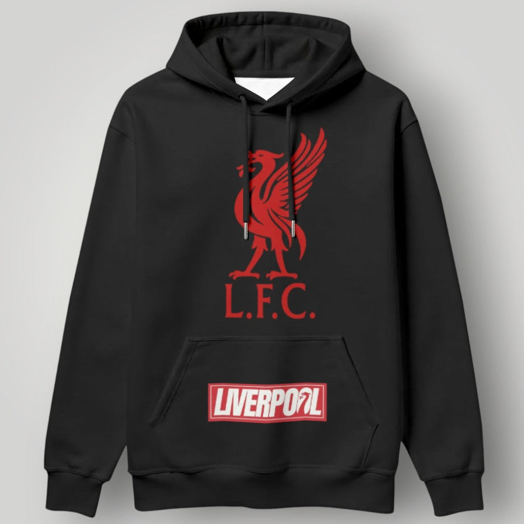 Liverpool F.C. Liver Bird Premium Two-Tone Hoodie - White & Black LFC Fan Apparel