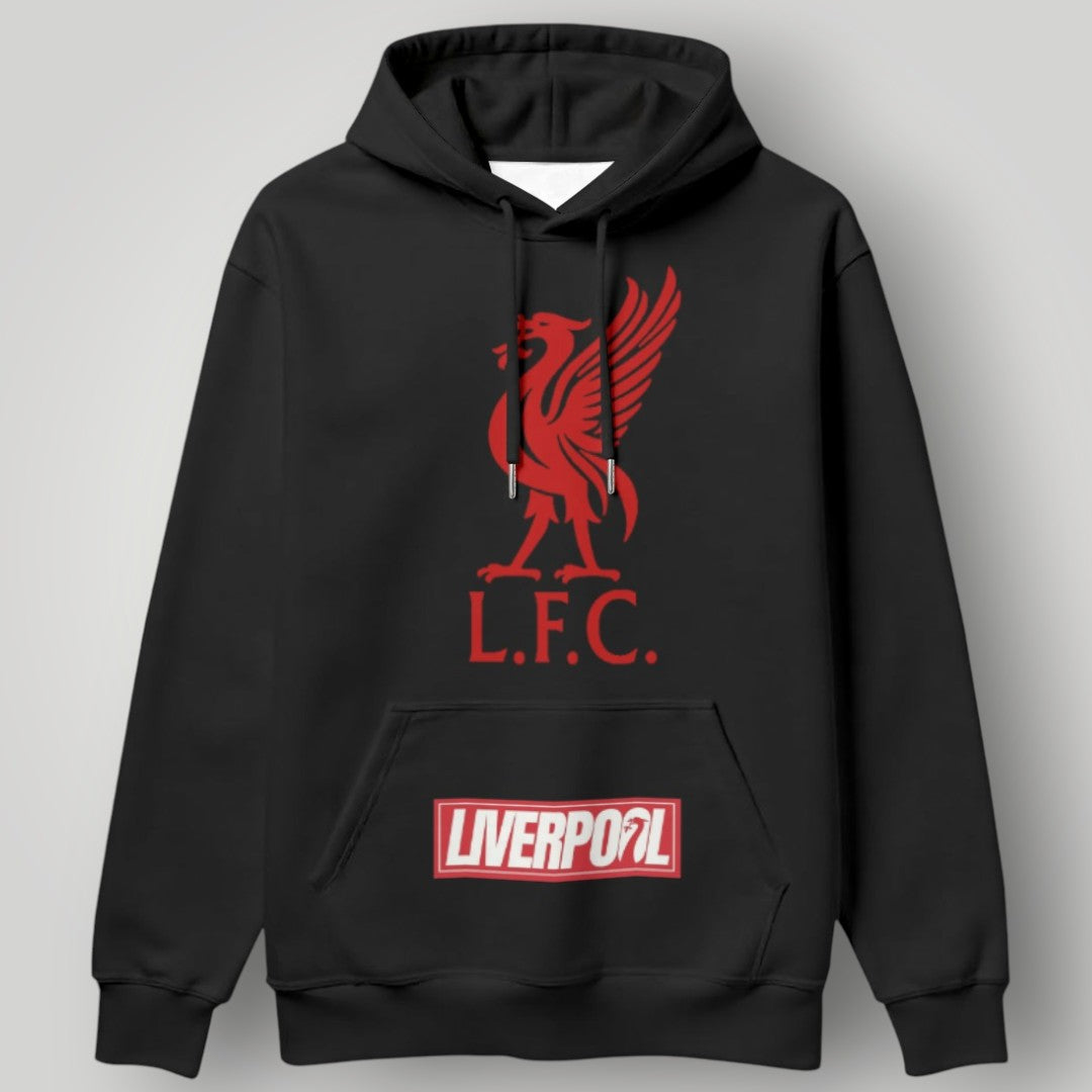 Liverpool F.C. Liver Bird Premium Two-Tone Hoodie - White & Black LFC Fan Apparel