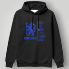 Chelsea FC "Blue Flag" Edition Hoodie – White Heritage Lion Crest Fan Anthem Pullover