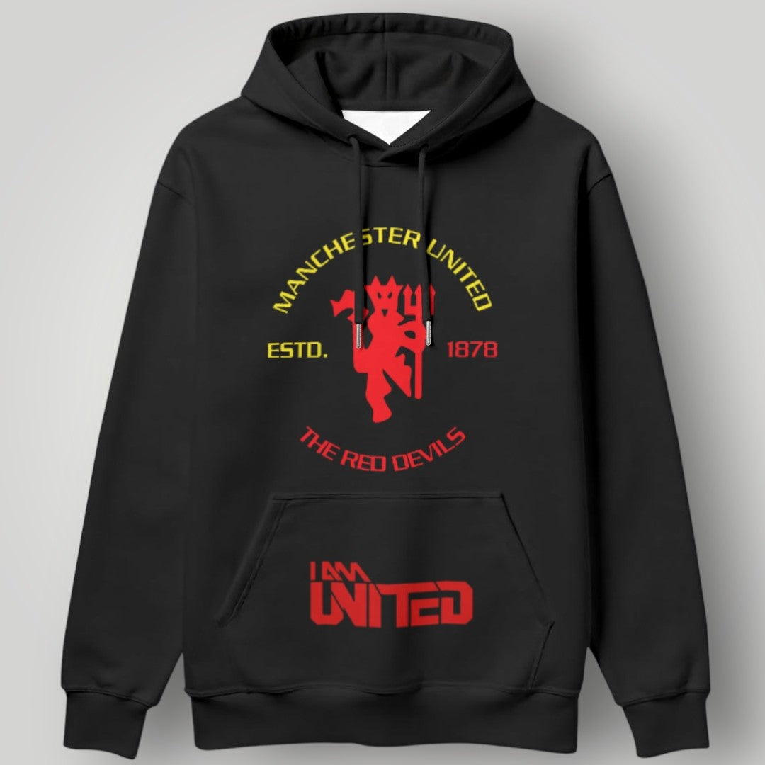 Manchester United "I AM UNITED" Heritage Hoodie - Black MUFC ESTD. 1878 Red Devils Apparel