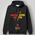 Manchester United "We Are United" Graphic Hoodie - Black & Gold MUFC Split Typography Streetwear