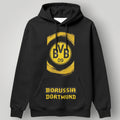 BVB 09 Borussia Dortmund Paint Stroke Hoodie – Black & Yellow Artistic Fan Pullover