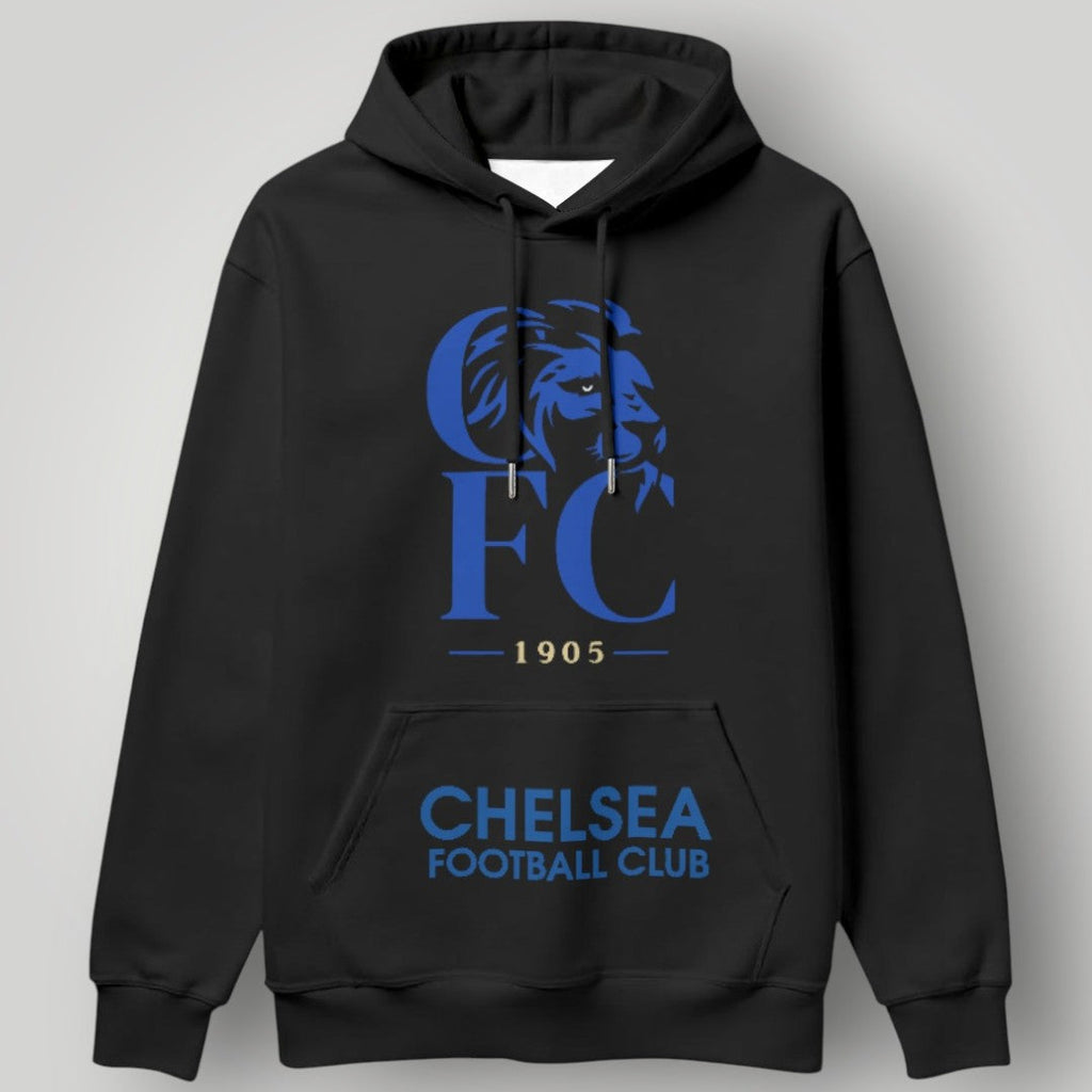 Chelsea FC White Heritage Edition Hoodie – Blue 1905 Lion Crest Urban Pullover