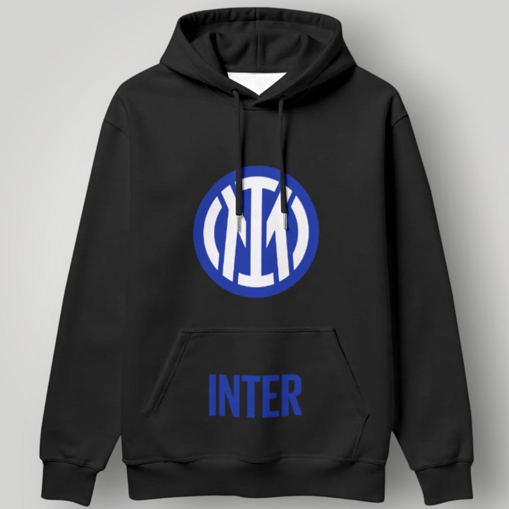 Inter Milan Essential White Hoodie - Classic Blue & Black Monogram Pullover - Premium Nerazzurri Fan Streetwear