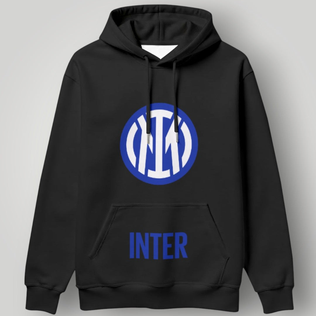 Inter Milan Essential White Hoodie - Classic Blue & Black Monogram Pullover - Premium Nerazzurri Fan Streetwear