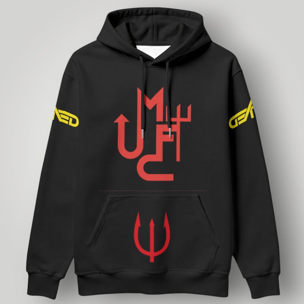 Manchester United "United Till I Die" Graphic Hoodie - Black MUFC Striped Fan Apparel