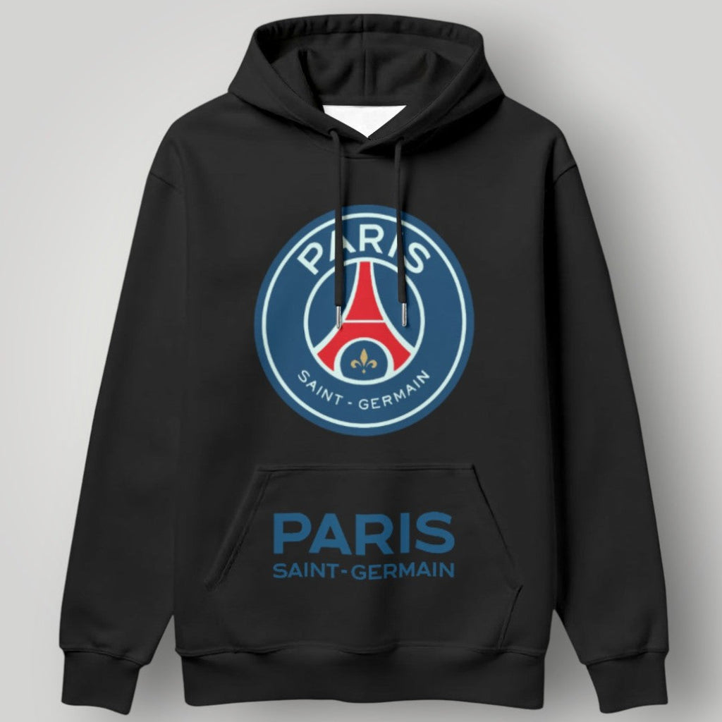 PSG Signature Blue Crest Hoodie - Premium Black Paris Saint-Germain Fan Pullover