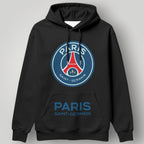 PSG Signature Blue Crest Hoodie - Premium Black Paris Saint-Germain Fan Pullover