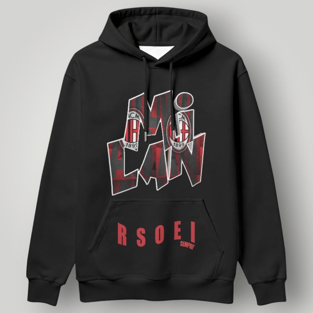 AC Milan "Rossoneri Per Sempre" White Hoodie - 1899 Heritage Typography Pullover