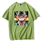 Demon Slayer Cartoon Print Short Sleeve Top