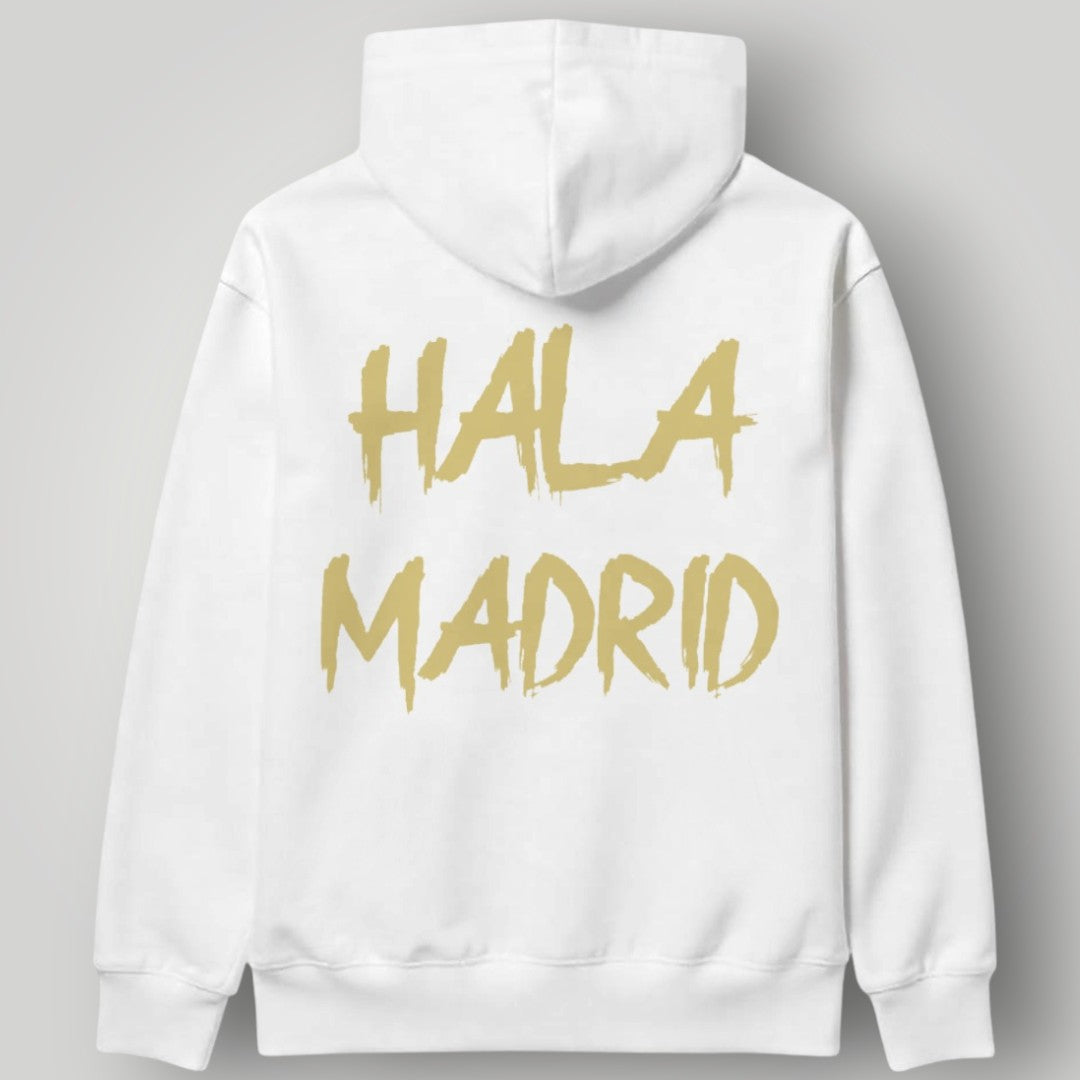 Real Madrid Typography Fade Hoodie - Black Modern Fan Streetwear Pullover