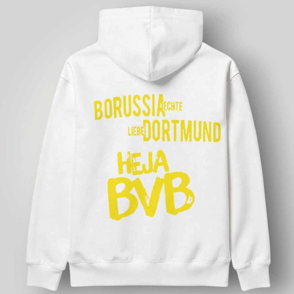 BVB 09 Borussia Dortmund Paint Stroke Hoodie – Black & Yellow Artistic Fan Pullover