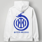 Inter Milan Essential White Hoodie - Classic Blue & Black Monogram Pullover - Premium Nerazzurri Fan Streetwear