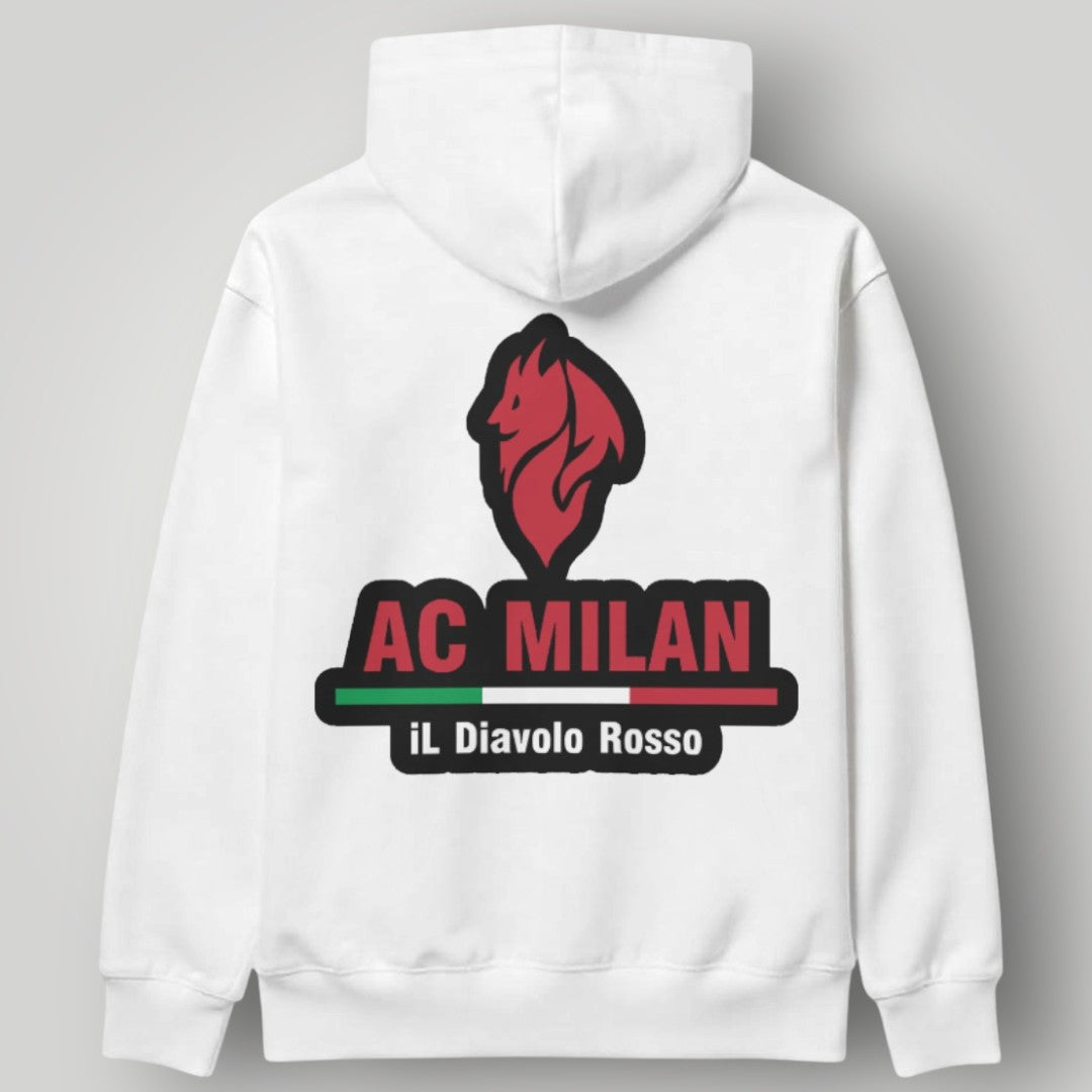 AC Milan "Veloce" Graphic Hoodie - Diagonal Stripe & Wavy Crest Streetwear