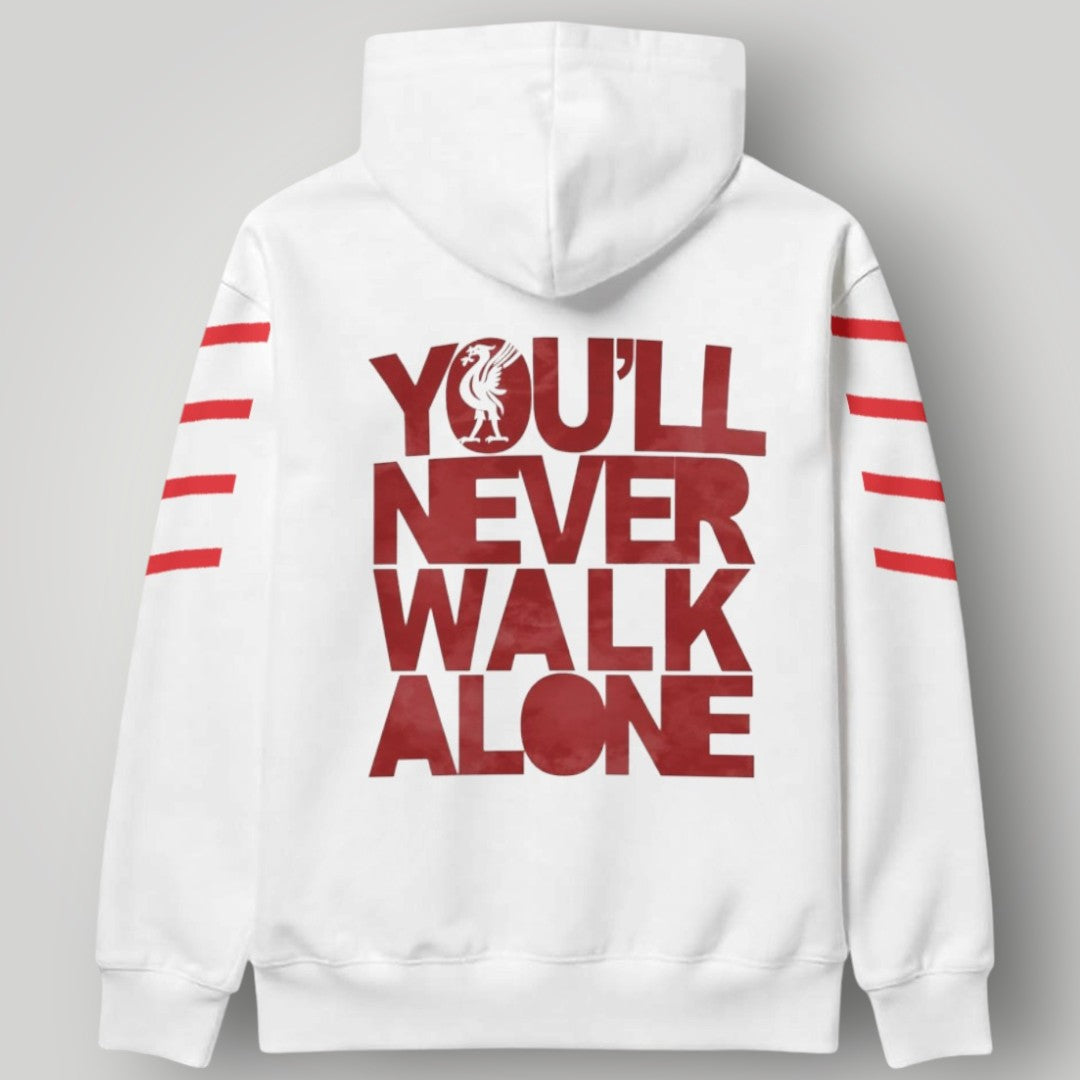 Liverpool F.C. "The Reds" Graphic Stripe Hoodie - Black & Red LFC Urban Streetwear