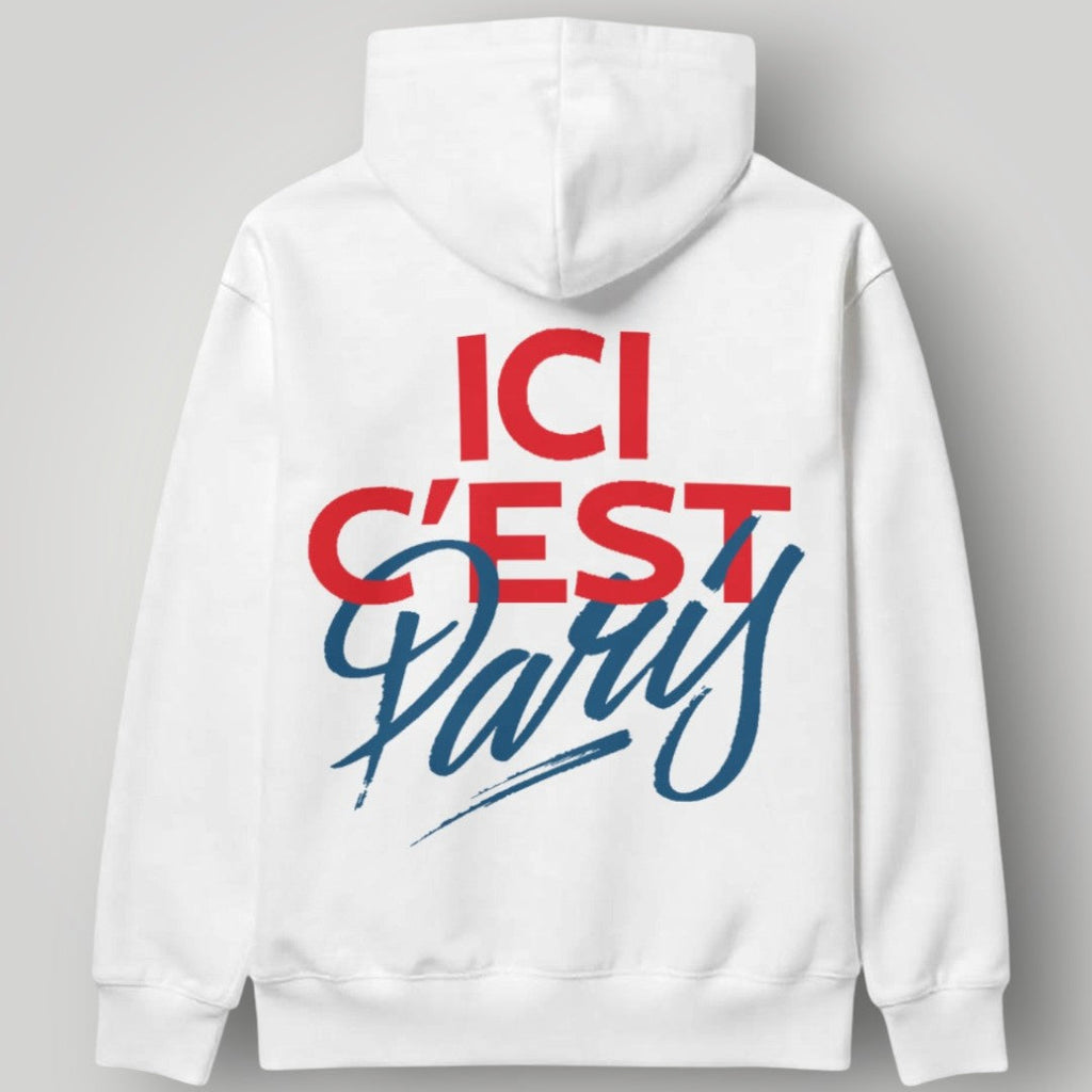 PSG Abstract Eiffel Hoodie - Artistic Brushstroke Black Paris Saint-Germain Pullover