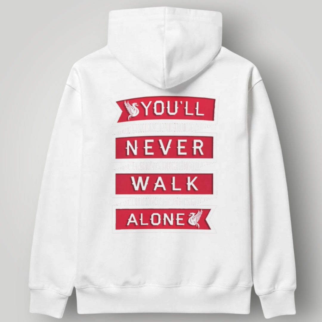 Liverpool F.C. Liver Bird Premium Two-Tone Hoodie - White & Black LFC Fan Apparel