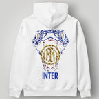 Inter Milan "Snakeskin" Edition Hoodie - White Nerazzurri Two-Star Pullover - Modern Italian Football Fan Streetwear