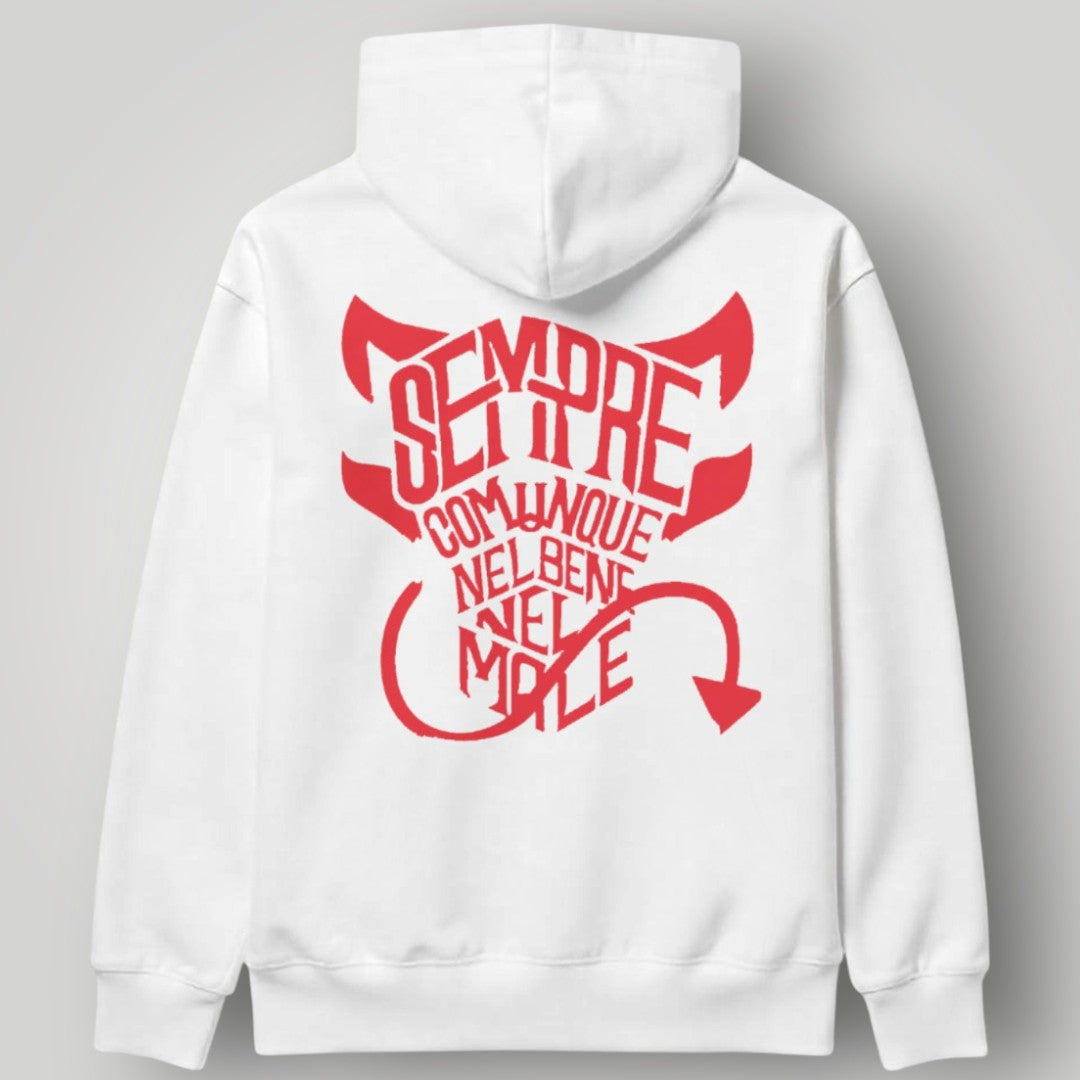 AC Milan "Vinci Per Noi" White Hoodie - 1899 Heritage Graphic Pullover