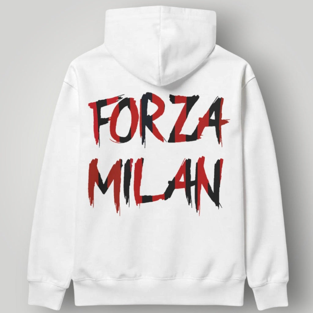 AC Milan "Rossoneri Per Sempre" White Hoodie - 1899 Heritage Typography Pullover